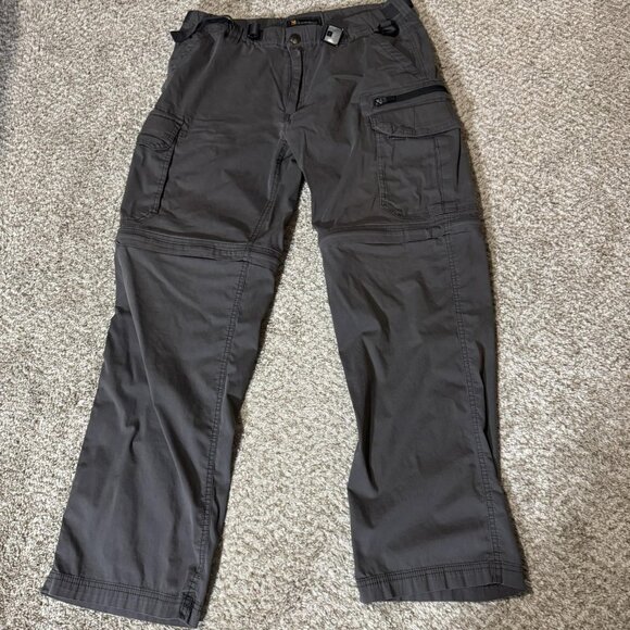 BC Clothing Co Pants Mens Large Gray Convertible Cargo Hiking Zip Off - Picture 1 of 9